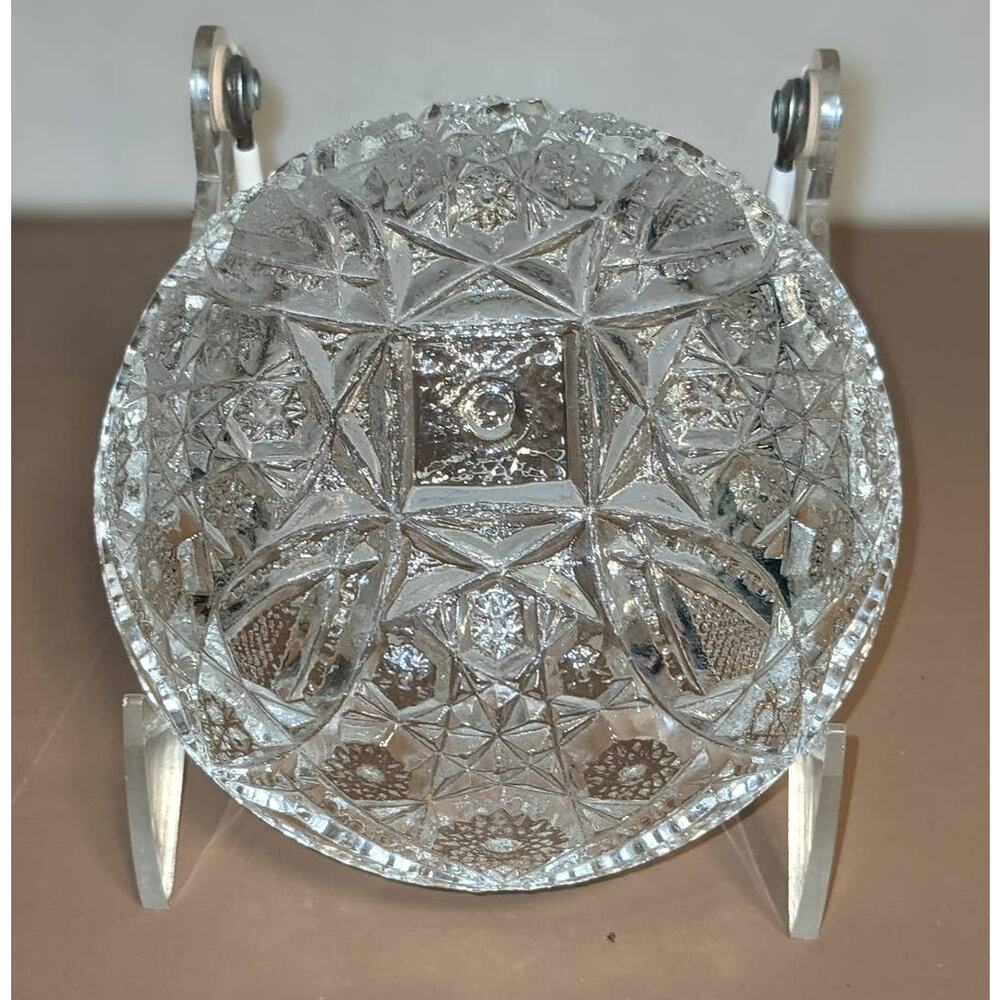 Set of Six EAPG Sawtooth Pressed Glass Bowls 4.5 Inch Slight Damage Around Edges